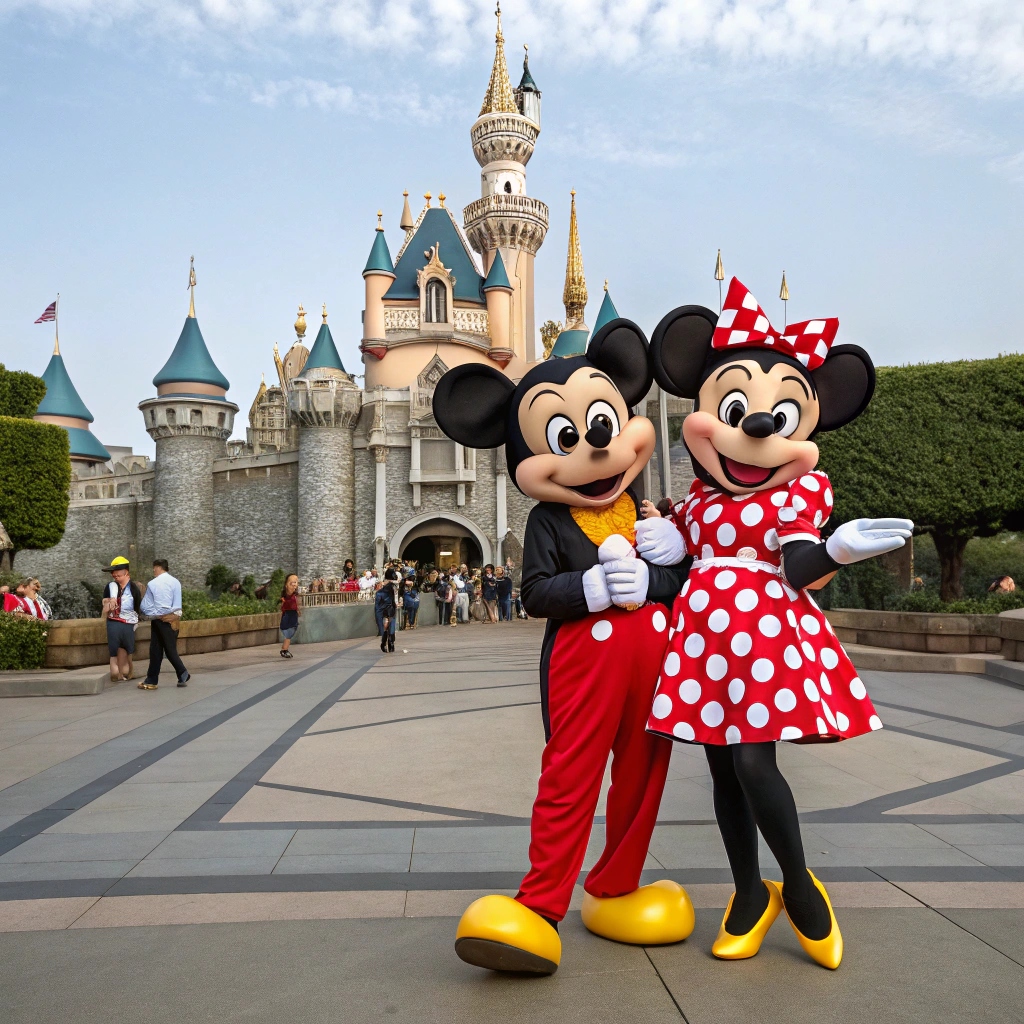 minnie mouse ans mickey mouse in disneyland