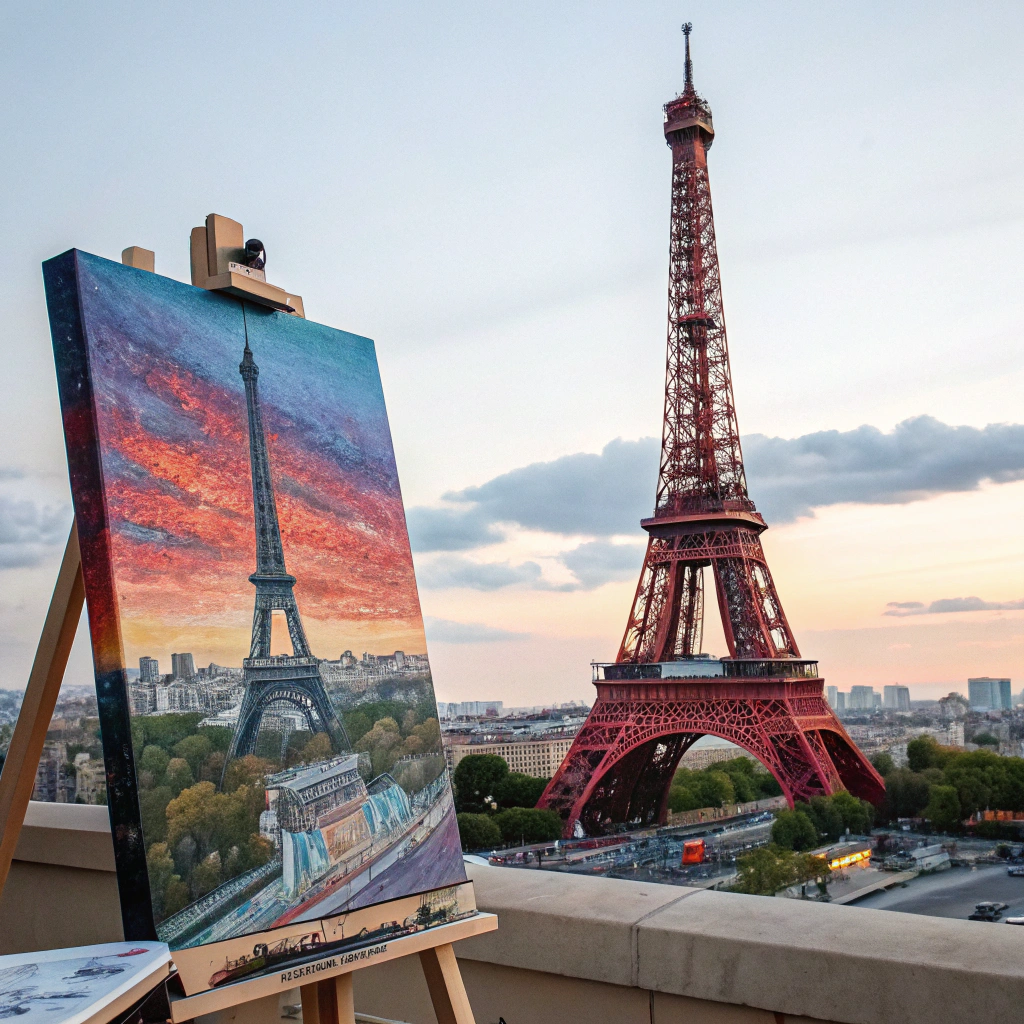  The Eiffel Tower Painted red